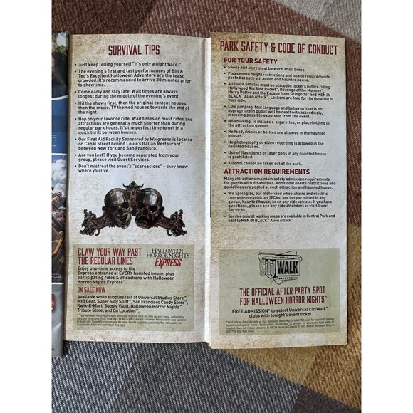 Halloween Horror Nights Event Guide Map 2016 HHN 26 Universal Studios Exorcist - Picture 2 of 5